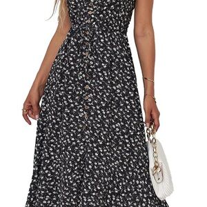 Floral Black Sunmer Dress